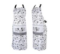 SPOTTED DOG GIFT COMPANY Apron for Women, Kitchen Cooking Apron with Pocket, 100% Cotton Adjustable, Animal Sheep Themed Gift for Sheep Lovers