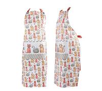 SPOTTED DOG GIFT COMPANY Apron for Women, Kitchen Cooking Apron with Pocket, 100% Cotton Adjustable, Cute Cat Themed Gifts for Cat Lovers
