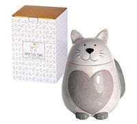 SPOTTED DOG GIFT COMPANY Biscuit Barrel Ceramic Cookie Jar with Lid | Large Novelty Cat Treat Jar & Biscuit Storage | Cute Cats Themed Kitchen Accessories & Decor, Gifts for Cat Lovers Women (White)