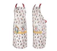 SPOTTED DOG GIFT COMPANY Cat Apron for Women, Kitchen Cooking Apron with Pocket, 100% Cotton Adjustable, Cute Cats Themed Gifts for Cat Lovers