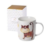 SPOTTED DOG GIFT COMPANY Cat Mug 350ml Ceramic China Coffee Mug & Tea Cup - Funny Novelty Cats Themed | Cat Gifts for Women, Christmas or Birthday Presents