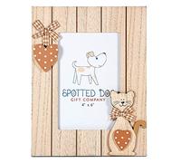SPOTTED DOG GIFT COMPANY Cat Photo Frame, Wooden 4 x 6 Picture Frame for Wall Hanging or Tabletop Display, Cute Home Room Decor, Gifts for Cat Lovers & Pet Owners, Portrait - White Brown