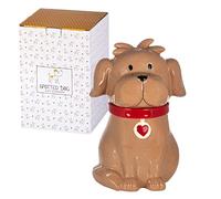 SPOTTED DOG GIFT COMPANY Cookie Jar with Lid, Biscuit Barrel, Large Ceramic Novelty Treat Jar, Cute Kitchen Accessories and Gifts for Dog Lovers Owners - Women Men (Brown) 1.4L