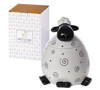 SPOTTED DOG GIFT COMPANY Cookie Jar with Lid, Biscuit Barrel, Novelty Ceramic Large Treat Storage Container, Cute Kitchen Accessories and Sheep Gifts for Animal Lovers Women Men (2.15L)