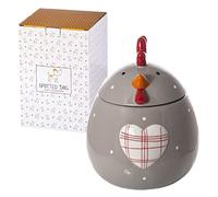 SPOTTED DOG GIFT COMPANY Cookie Jar with Lid, Ceramic Biscuit Barrel, Large Storage Container, Cute Novelty Chicken Kitchen Accessories & Decor, Chicken Gifts for Animal Lovers