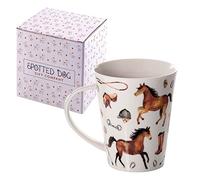SPOTTED DOG GIFT COMPANY Horse Coffee Mug, Equestrian Themed Ceramic Porcelain China Tea Coffee Cup, Gifts for Horse Animal Lovers Women Girls Men Kids, 360ml / 12.2oz