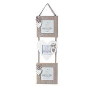SPOTTED DOG GIFT COMPANY Multi Photo Frames for Wall Hanging, Square and Heart Shaped Wooden Cat Picture Frames for 3x3 and 4x4 Photos, Cute Home Decor, Gifts for Cat Lovers & Pet Owners