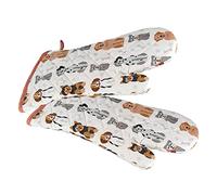 SPOTTED DOG GIFT COMPANY Oven Gloves Heat Resistant Oven Mitts Potholders for Grilling, Cooking, Baking, Microwave - Cute Dog Themed Kitchen Accessories and Gifts for Dog Lovers Women Men