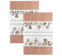 SPOTTED DOG GIFT COMPANY Tea Towels for Kitchen, Pack 2 pcs Dish Towels 100% Cotton Absorbent, 70 x 50cm, Cute Funny Dog Themed Kitchen Accessories & Gifts for Dog Lovers