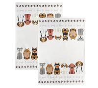 SPOTTED DOG GIFT COMPANY Tea Towels for Kitchen, Pack 2 pcs Dish Towels 100% Cotton Absorbent, 70 x 50cm, Cute Dog Themed Kitchen Accessories & Gifts for Dog Lovers