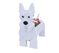 Spotted Dog Planter Plant Pot,Cute Dog Flower Pot For Garden Decoration,Gifts For Dog Lovers Women, Westie Shape Plant Container Holder For Outdoor Indoor ( Color : Scottish White , Size : 34*24cm )
