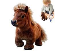 Spotted Electric Plush Horse,Electric Walking Horse Toy,Cute Plush Interactive Simulation Smart Soft Robotic Pet, Walking, Barking, Wagging Tail, Electronic Pet Companion Gifts for Kids (brown)