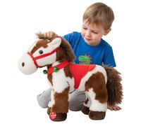 Spotted Electric Plush Horse toys, Interactive Brown-and-White Spotted Pony with Joyful Neighing Sounds, Adorable Soft Plushie with Jingle Bell, Christmas & Birthday Gift (Spotted)