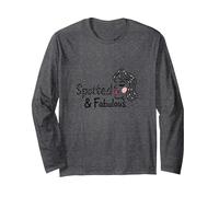Spotted & Fabulous: Chic Retro Diva Style Long Sleeve T-Shirt, Adult Unisex, Dark Heather Grey, M