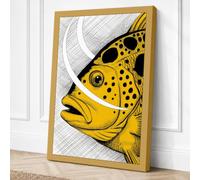 Spotted Fish Study Modern Canvas Wall Art Print 18x12 Inch (46 x 30 cm)