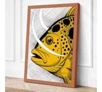 Spotted Fish Study Modern Canvas Wall Art Print 36x24 Inch (91 x 61 cm)