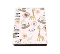 Spotted Giraffes A5 Notebook, Pu Leather A5 Notebooks, Lined Paper Refillable Notebook 180Pages/90Sheets, Exercise Books Lined for Meeting, Workbook for Home, Revision Supplies Journal Diary