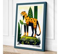 Spotted Leopard in Foliage Canvas Wall Art Print 18x12 Inch