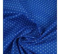 Spotted Polka PIN DOT Printed Poly Cotton Fabric Polycotton Dress Mask 6 Colours (1 Metre, Cobalt Blue 3648)