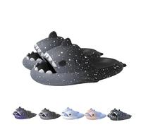Spotted Starlight Shark Slides,Starry Sky Cloud Anti-Slip Quick Drying, Gradient Cloud Shark Slippers Unisex (Gray, Adult, Women, 3, Numeric Range, UK Footwear Size System, 3.5, Medium)