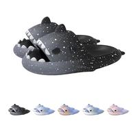 Spotted Starlight Shark Slides,Starry Sky Cloud Anti-Slip Quick Drying Shark Slippers (Gray, Adult, Women, 11, Numeric Range, UK Footwear Size System, 11.5, Medium)
