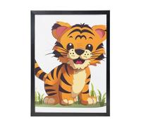 Spotted tiger Canvas Prints Wall Art Poster Black Framed Photo Arts for Bedroom Wall Decorations Modern Artwork Painting Wall Pictures Ready To Hang Home Decor 12x16 in