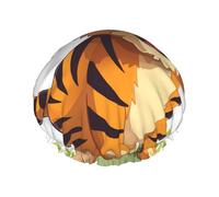 Spotted Tiger Double Layered Shower Cap For Women Reusable Suitable For Bathing Spa