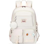 Spotted Tiger Girls Backpack Aesthetic Backpack for Teen Girl Cute School Bag Bookbag Anime School Backpacks for Girls, White, L, Aesthetic