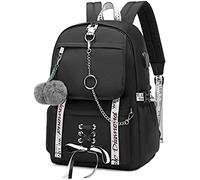 Spotted Tiger School Backpack for Girls Bookbag School Bag Aesthetic Backpack for Teen Girls Women, Black, M