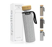 spottle Glass Water Bottle with Stainless Steel Infuser - Double-Walled Borosilicate Glass Flask for Hot & Cold Brew, Neoprene Sleeve, Dishwasher Safe