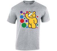 Spotty 2025 Support Bear Panda Spotty School Unisex Gift Boys Yellow T-Shirt Girls Yellow T Shirt Kids Tshirt Printed Design Sport Grey - Small