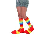 Smiffy's Shoe Covers Spotty Clown Adults Fancy Dress Circus Carnival Accessory Red & Yellow