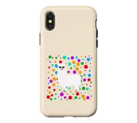 Spotty Cool Llama Sunglasses Colorful Polka Dots Case for iPhone X/XS