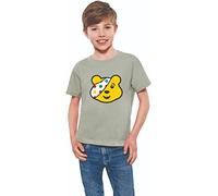 Spotty Day T-Shirts - Pudsey Inspired Bear Design for Children Support in Need, Kids' School Spot Face Tee for Men & Women Heather Grey