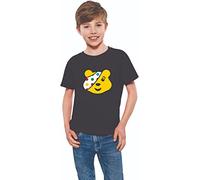 Spotty Day T-Shirts - Pudsey Inspired Bear Design for Children Support in Need, Kids' School Spot Face Tee for Men & Women Black