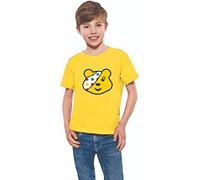 Spotty Day T-Shirts - Pudsey Inspired Bear Design for Children Support in Need, Kids' School Spot Face Tee for Men & Women Yellow