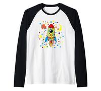 Spotty Dotted Rocket for Kids, Cute Colorful Space Dot Day Raglan Baseball Tee