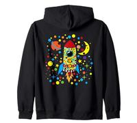 Spotty Dotted Rocket for kids, Cute colorful Space Dot Day Zip Hoodie