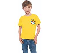 Spotty Kids' Bear T-Shirt 2024 - Fun Pudsey Styled Bear Design for Children Charity Day in Need, Waving Pocket Tee for Boys & Girls Yellow