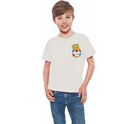 Spotty Kids' Bear T-Shirt 2024 - Fun Pudsey Styled Bear Design for Children Charity Day in Need, Waving Pocket Tee for Boys & Girls White