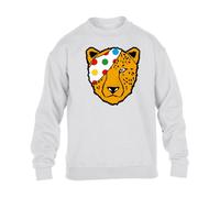 Spotty Mens Sweatshirt Boys Pullover Party Jumper Cheetah Leopard Spotty School Unisex Gift Girls Kids Sweat Top Printed Design White - Youth Large (Age 9-11)