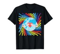 Spotty Planet Earth Hands Holding Heart Global Unity Value Graphic T-Shirt