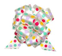 SPOTTY PULL BOWS - Baby Gift Easter Birthday Gift Basket Hamper Party Bow (2 sizes) (15cm diameter)