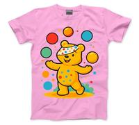 Spotty Tshirt - Spots Top Juggling Bear Adults, Teens and Kids T-Shirt Spotty Day Friday Unisex School Charity Tee - 12-13 Years Pink