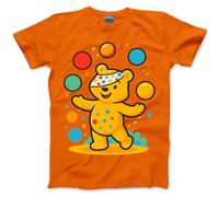 Spotty Tshirt - Spots Top Juggling Bear Adults, Teens and Kids T-Shirt Spotty Day Friday Unisex School Charity Tee - 5-6 Years Orange