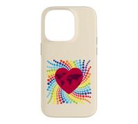 Spotty World Map Heart Global Unity Colorful Design Case for iPhone 14 Pro