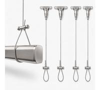 Spotzyllic 4 Pcs Ceiling Mounted Shower Curtain Rod Bracket Support for Curved, Adjustable 0-78” Heavy Duty Shower Curtain Rail Ceiling Support for Pipe/straight/curved/l-shaped