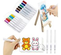 Spotzyllic 47 Pcs 3D Magic Puffy Paint Set, Ultimate Foam Texture Art Kit with Foldable Easel, 12 Watercolor Pens & 10 Magic Papers, Sensory Toys Gift for Kids, DIY Creative Craft Activity