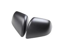 SPOUPKFKCK Carbon Fiber Rear View Mirror Car Fit For Tesla Model 3 Y Bright/MatteDecorative Shell Exterior Accessories 2023 Rearview Cover(YMettaCarbonFiber)