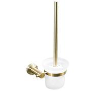SPOUR Toilet Brush and Holder Set, Long Handled Toilet Brush,toilet Bowl Brush And Holder,toilet Brush Gold,toilet Brush Wall Mounted,apply To,Bathroom Toilet Brush Set-brushed silver-36x12.5x12.5